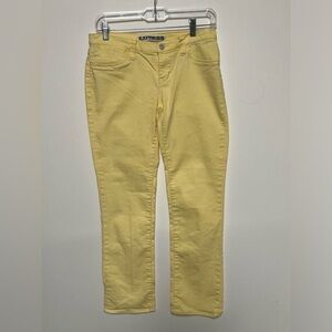 EXPRESS PRECISION FIT PALE YELLOW JEANS  SIZE 4